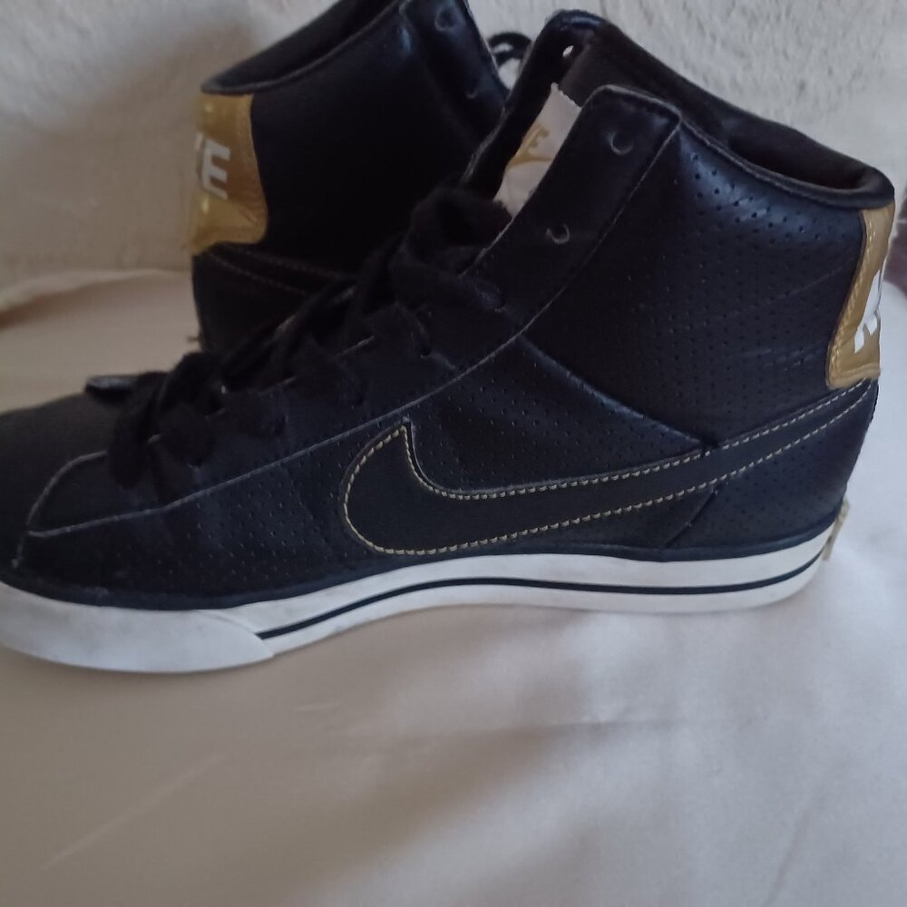 NIKE High Top All Leather 2012 Premium Black EU 38.5 US 6Y Boys